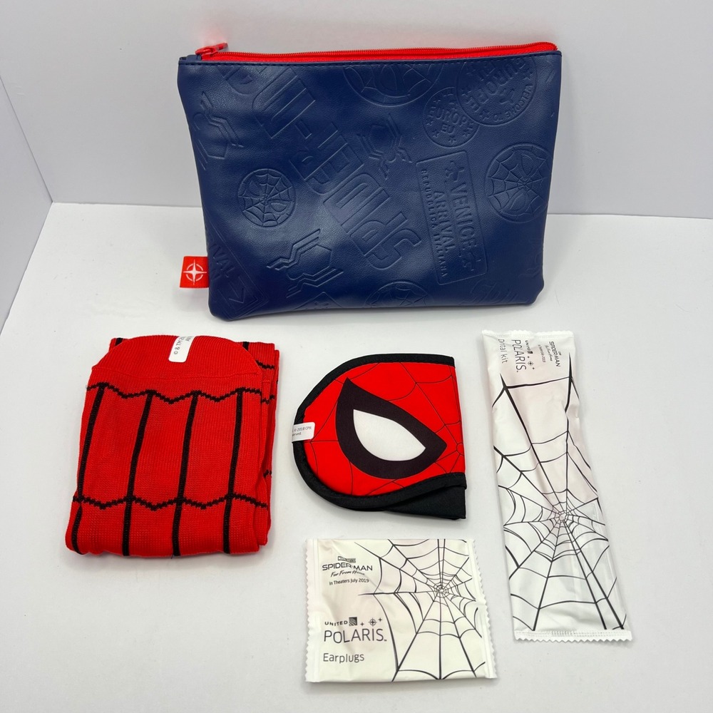 Spider-Man United Airlines First Class Kid Travel Amenity Kit Marvel Collectible
